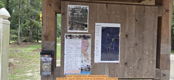 Kiosk, Langdale Park, Withlacoochee River, 2026:06:25 --jsq for WWALS 13:54:15, 30.8858433, -83.3211552