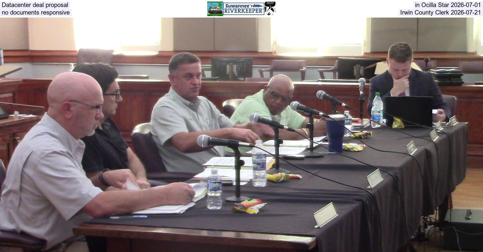 [Datacenter deal proposal in Ocilla Star 2026-07-01, no documents responsive, Irwin County Clerk 2026-07-21]
