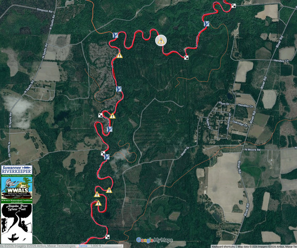 [Map: Five Deadfalls, Alapaha River 2026-07-06 --Alapaha River Water Trail (ARWT)]