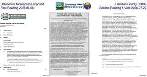 [Datacenter Moratorium Proposed, Hamilton County BOCC, First Reading 2026-07-08, Second Reading & Vote 2026-07-22]
