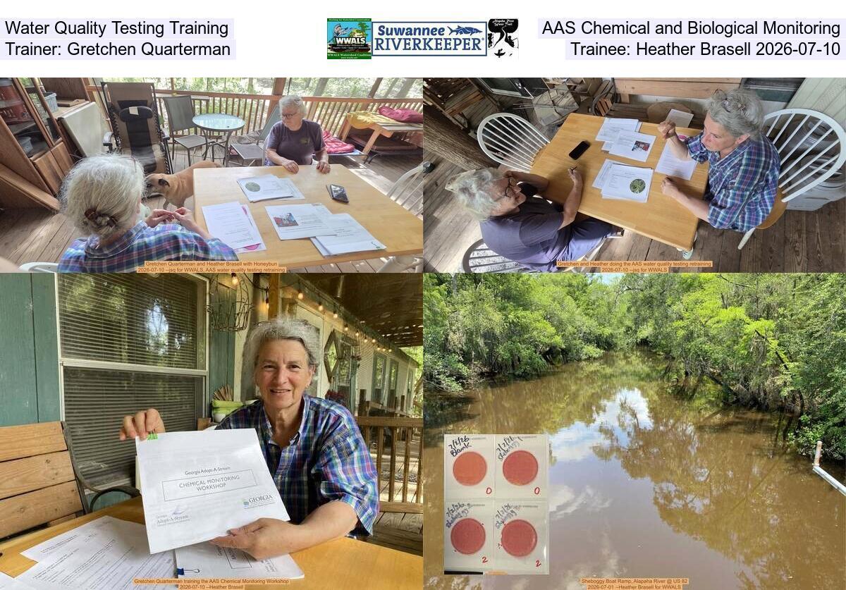 [Water Quality Testing Training, AAS Chemical and Biological Monitoring, Trainer: Gretchen Quarterman, Trainee: Heather Brasell 2026-07-10]