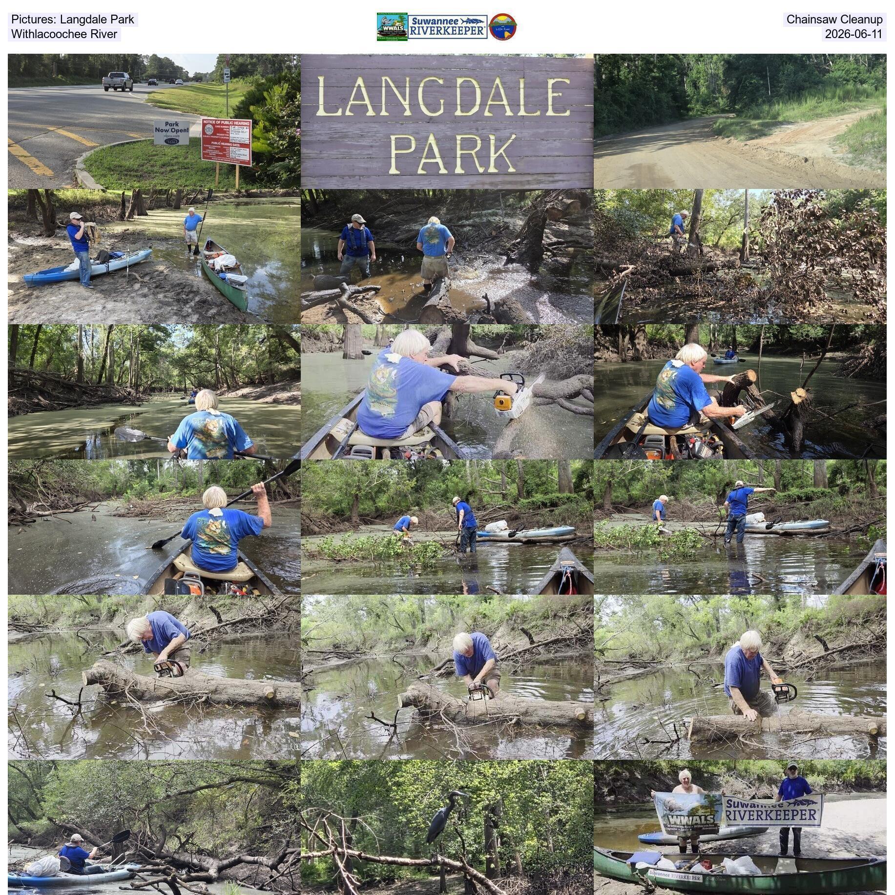 Pictures: Langdale Park, Chainsaw Cleanup, Withlacoochee River, 2026-06-11