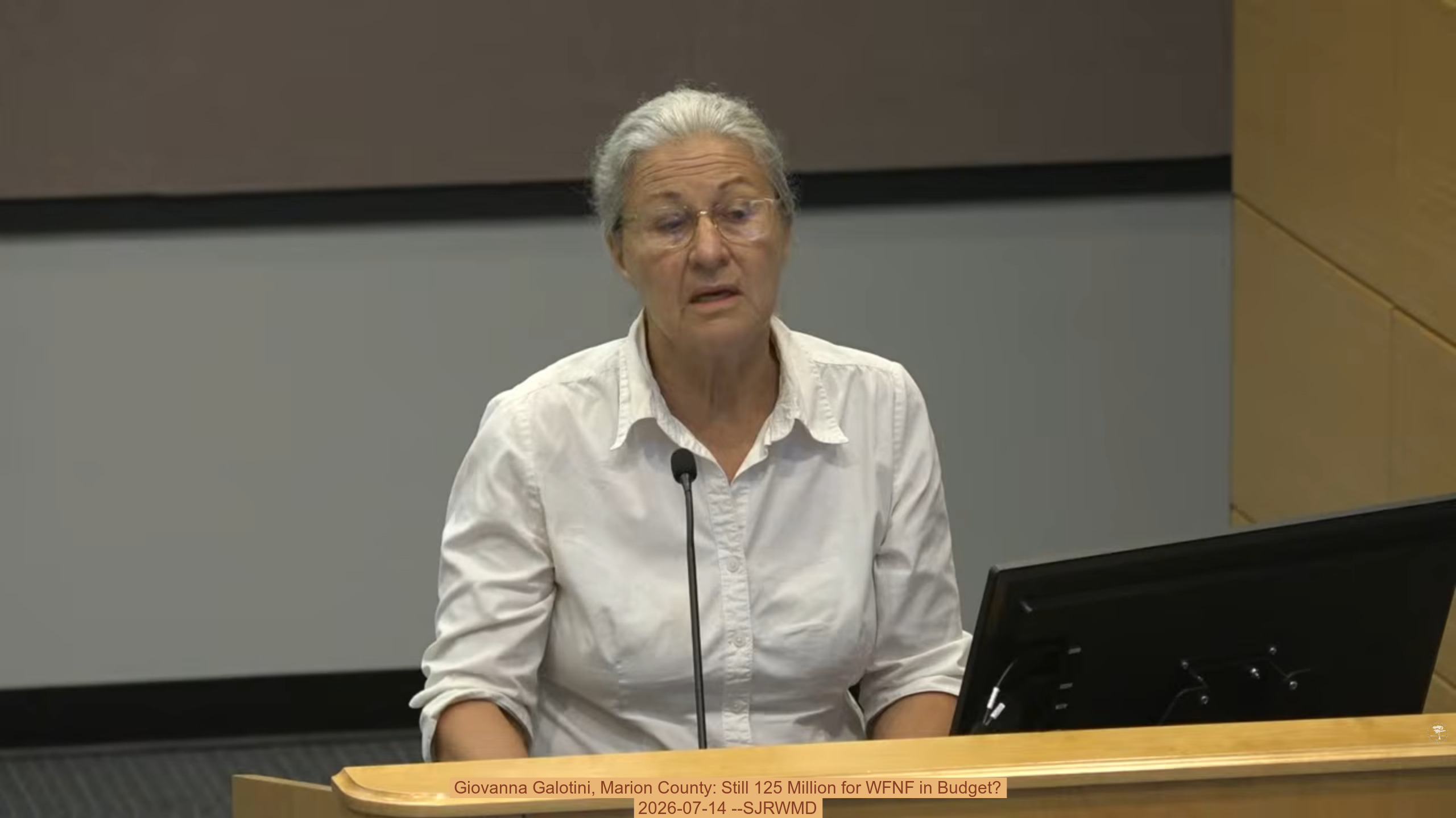 Giovanna Galotini, Marion County: Still 125 Million for WFNF in Budget? 2026-07-14 --SJRWMD
