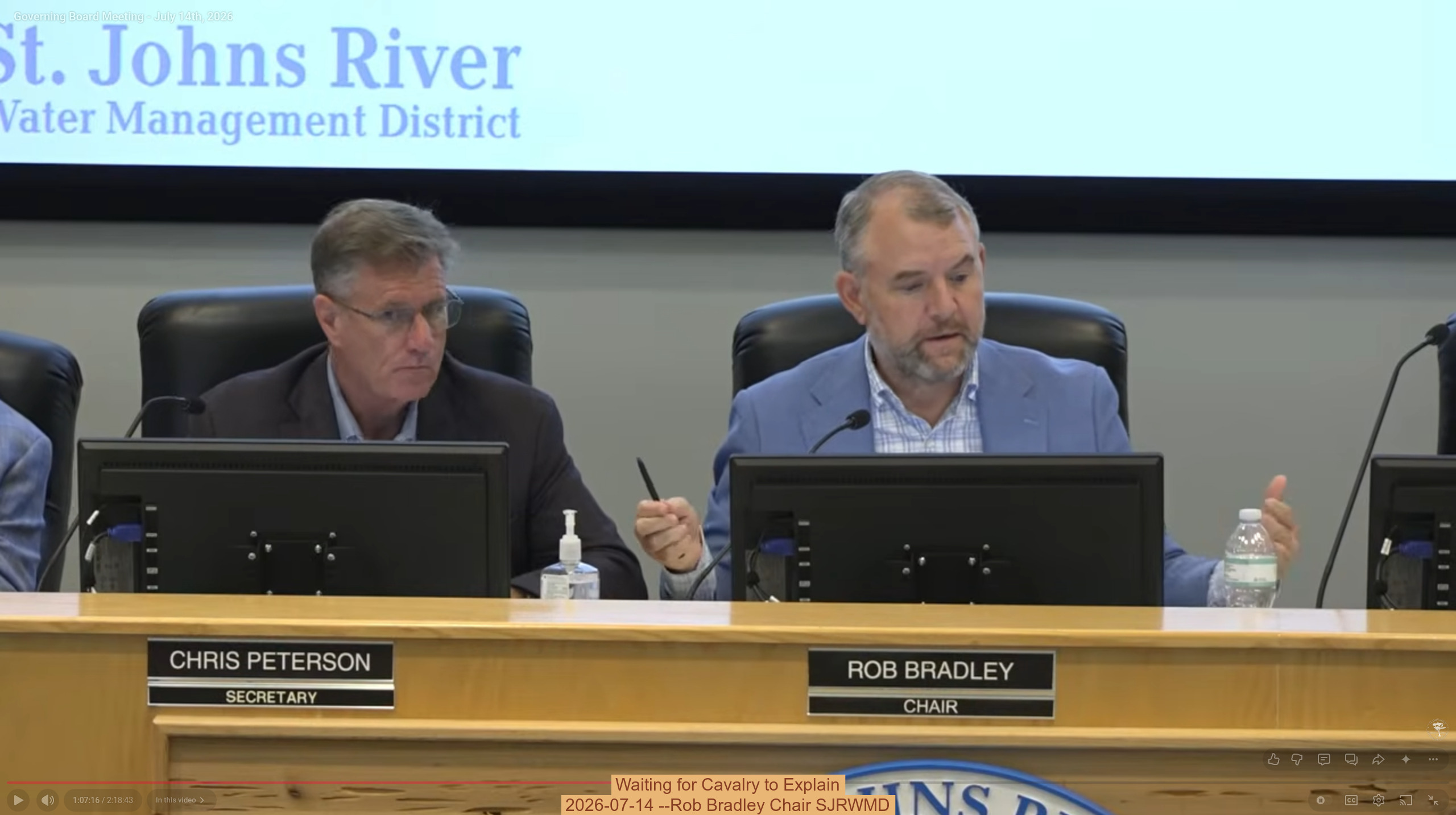 Waiting for Cavalry to Explain 2026-07-14 --Rob Bradley Chair SJRWMD