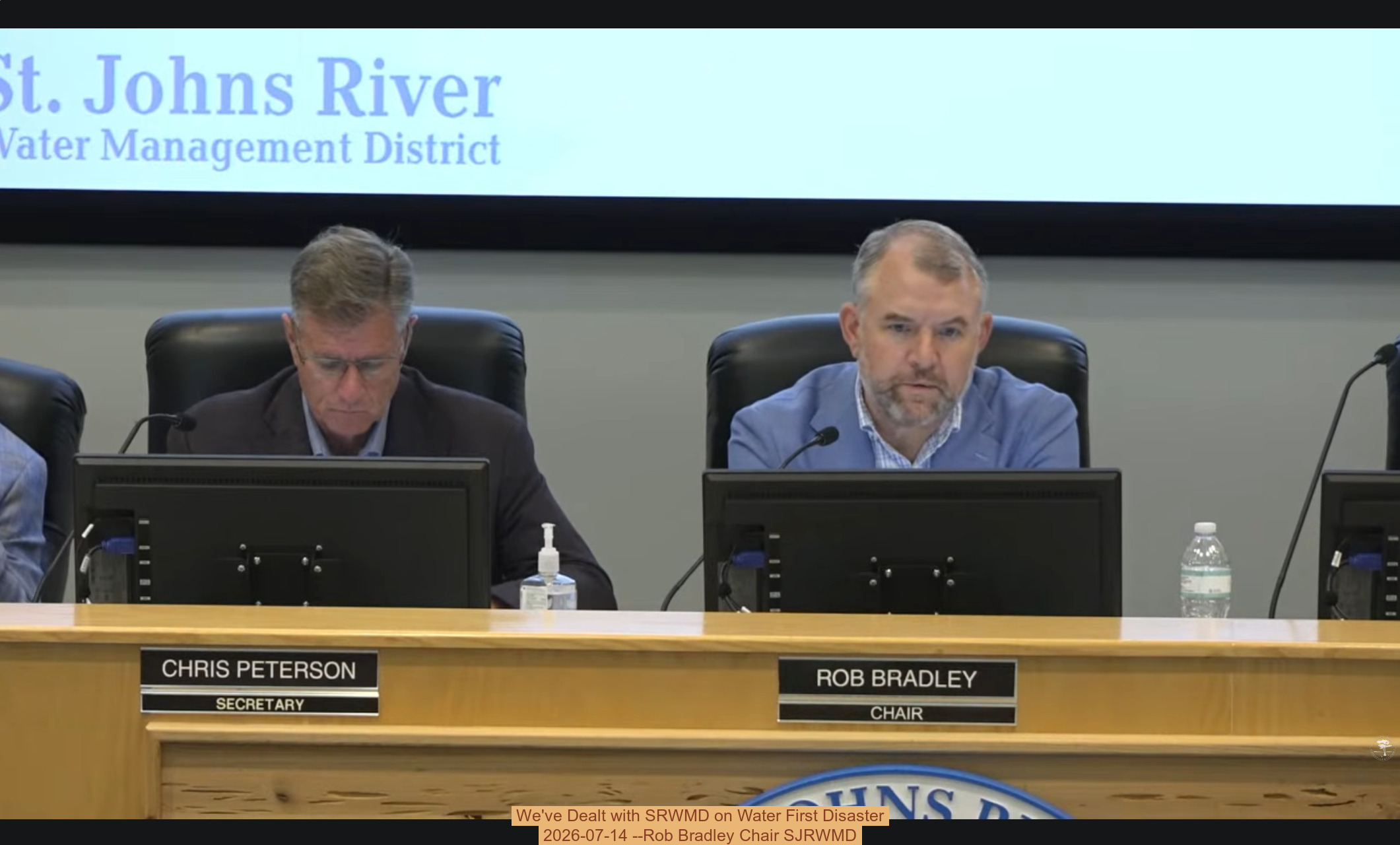 We've Dealt with SRWMD on Water First Disaster 2026-07-14 --Rob Bradley Chair SJRWMD