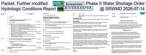 [Packet: Further modified Phase II Water Shortage Order, Hydrologic Conditions Report @ SRWMD 2026-07-14]