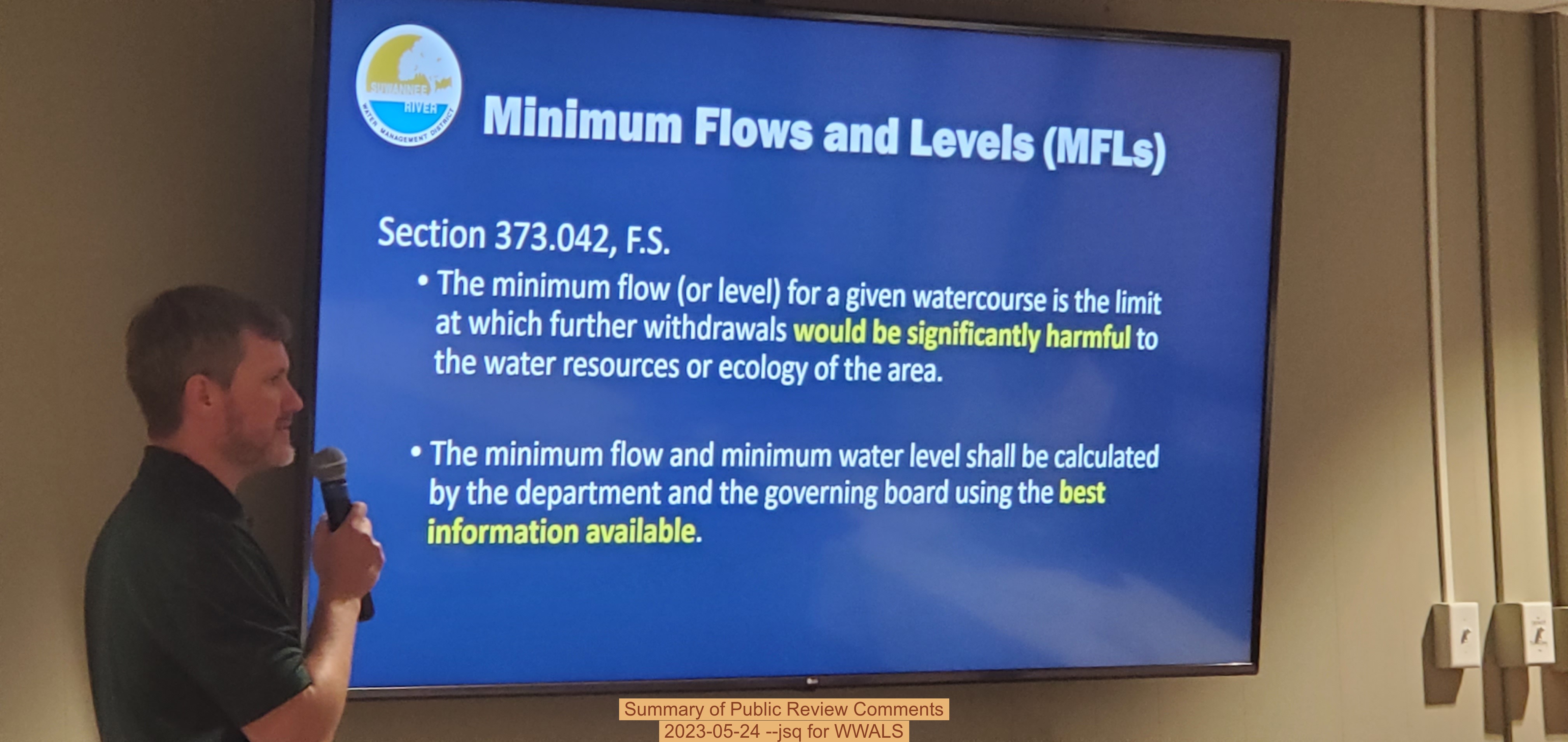 Summary of Public Review Comments, 2023-05-24 --jsq for WWALS