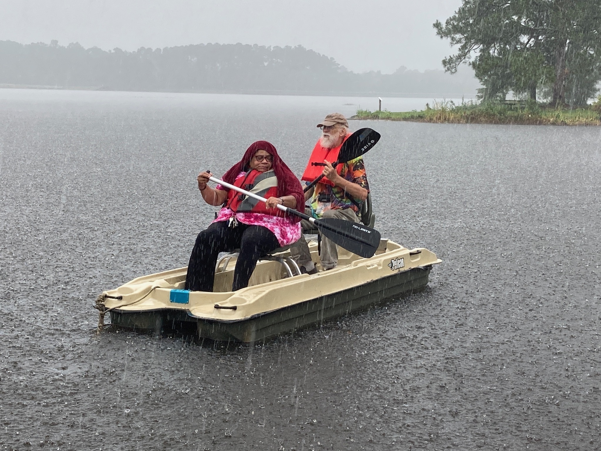 Fannie Gibbs of Macedonia Community Foundation and Suwannee Riverkeeper John S. Quarterman, 2026-06-19 --Gretchen Quarterman for WWALS