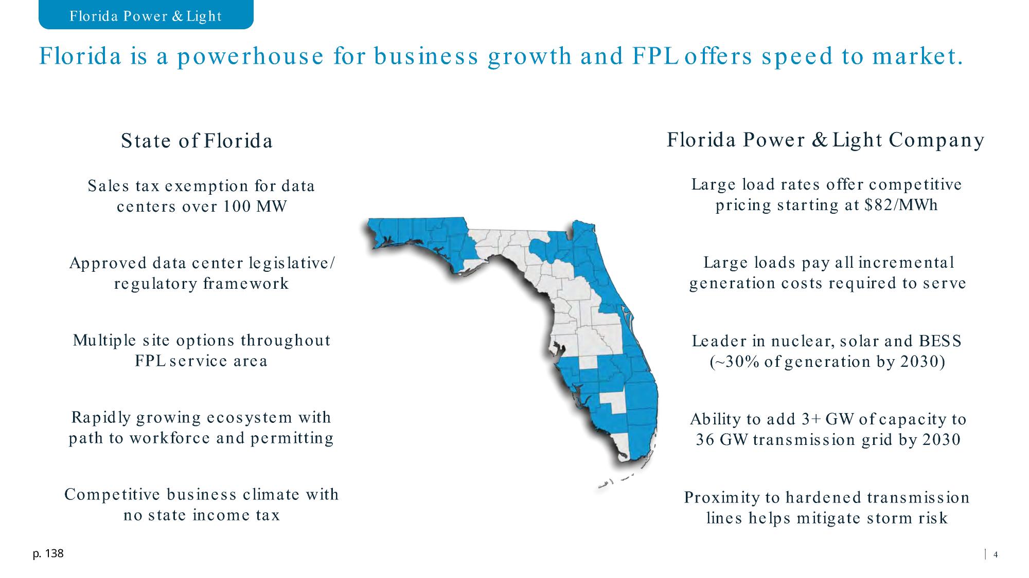 State of Florida Sales tax exemption for data centers over 100 MW