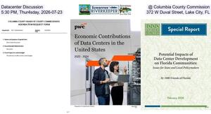 [Datacenter Discussion @ Columbia County Commission, 5:30 PM, Thur4sday, 2026-07-23, 372 W Duval Street, Lake City, FL]