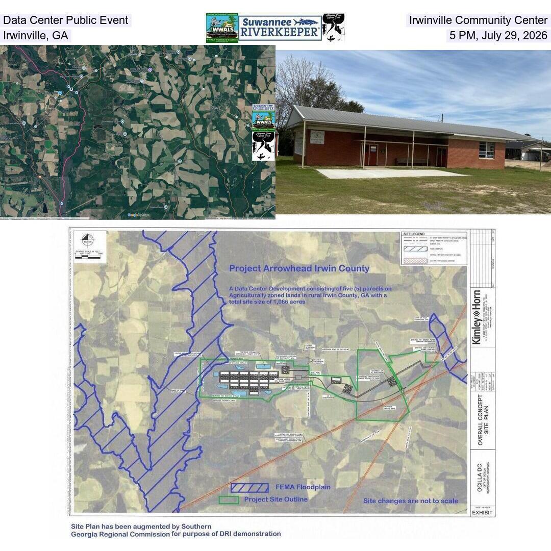 Data Center Public Event, Irwinville Community Center, Irwinville, GA, 5 PM, July 29, 2026