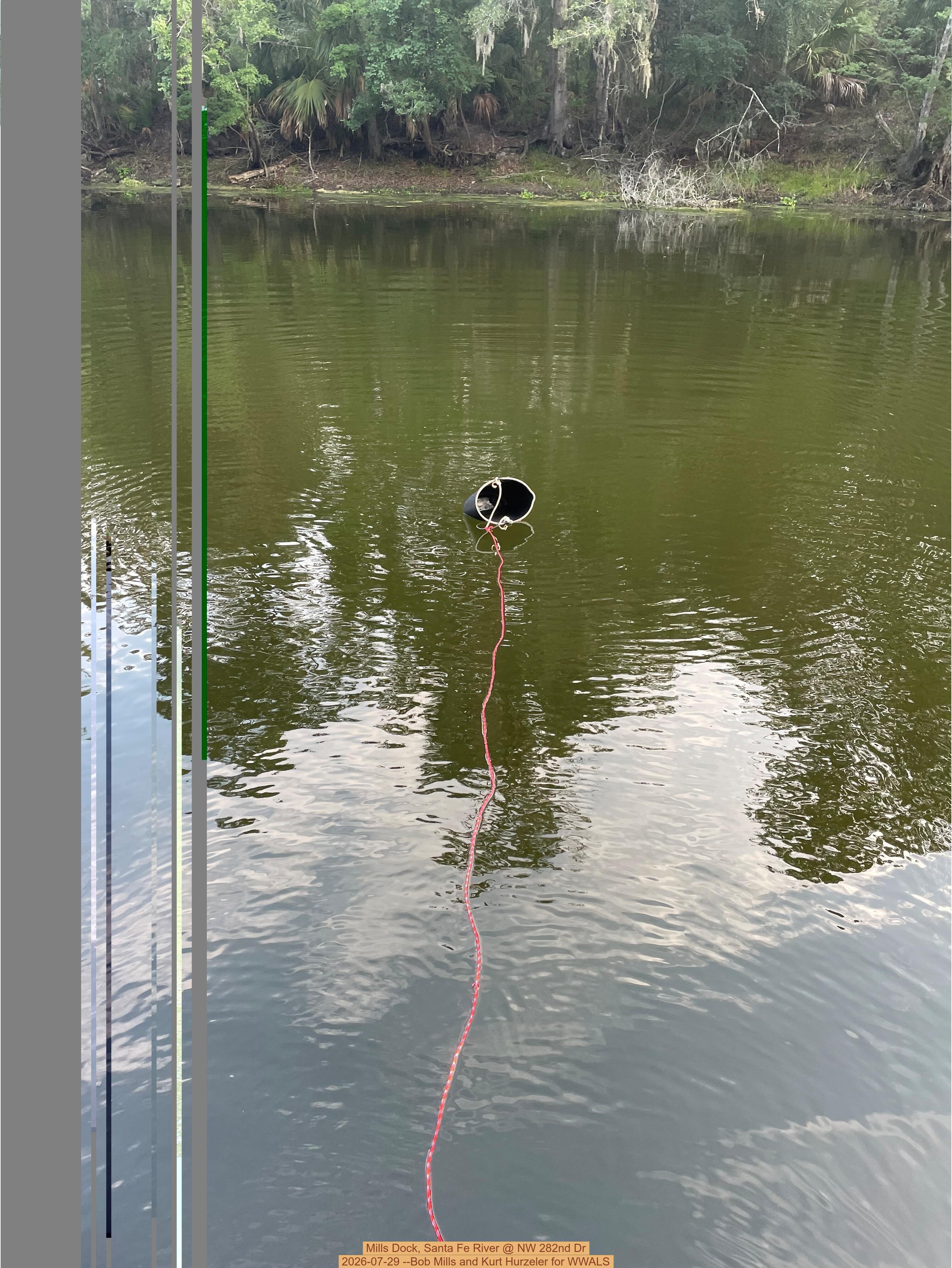 Mills Dock, Santa Fe River @ NW 282nd Dr 2026-07-29 --Bob Mills and Kurt Hurzeler for WWALS