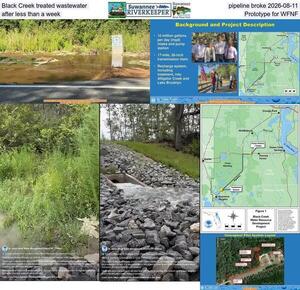 [Black Creek treated creek water pipeline broke 2026-08-11, after less than a week, Prototype for WFNF]