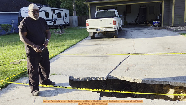 Movie: Dennis Norman, the landowner, said he notified the county before the driveway fell in (800M), 2026-08-12 --jsq for WWALS