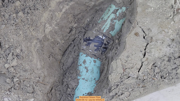 Repaired Sewer Pipe, 2026-08-12 --jsq for WWALS