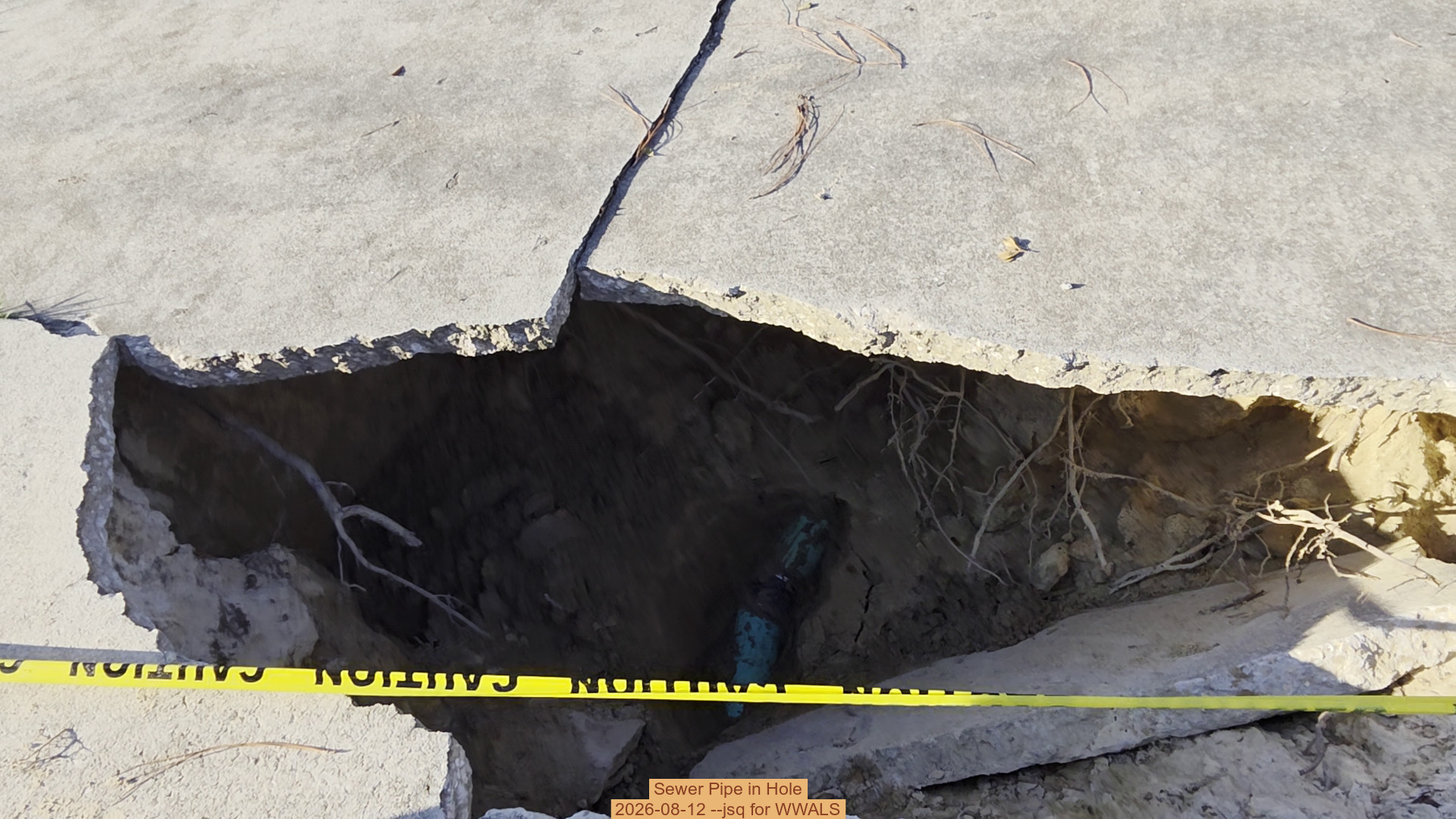 Sewer Pipe in Hole, 2026-08-12 --jsq for WWALS