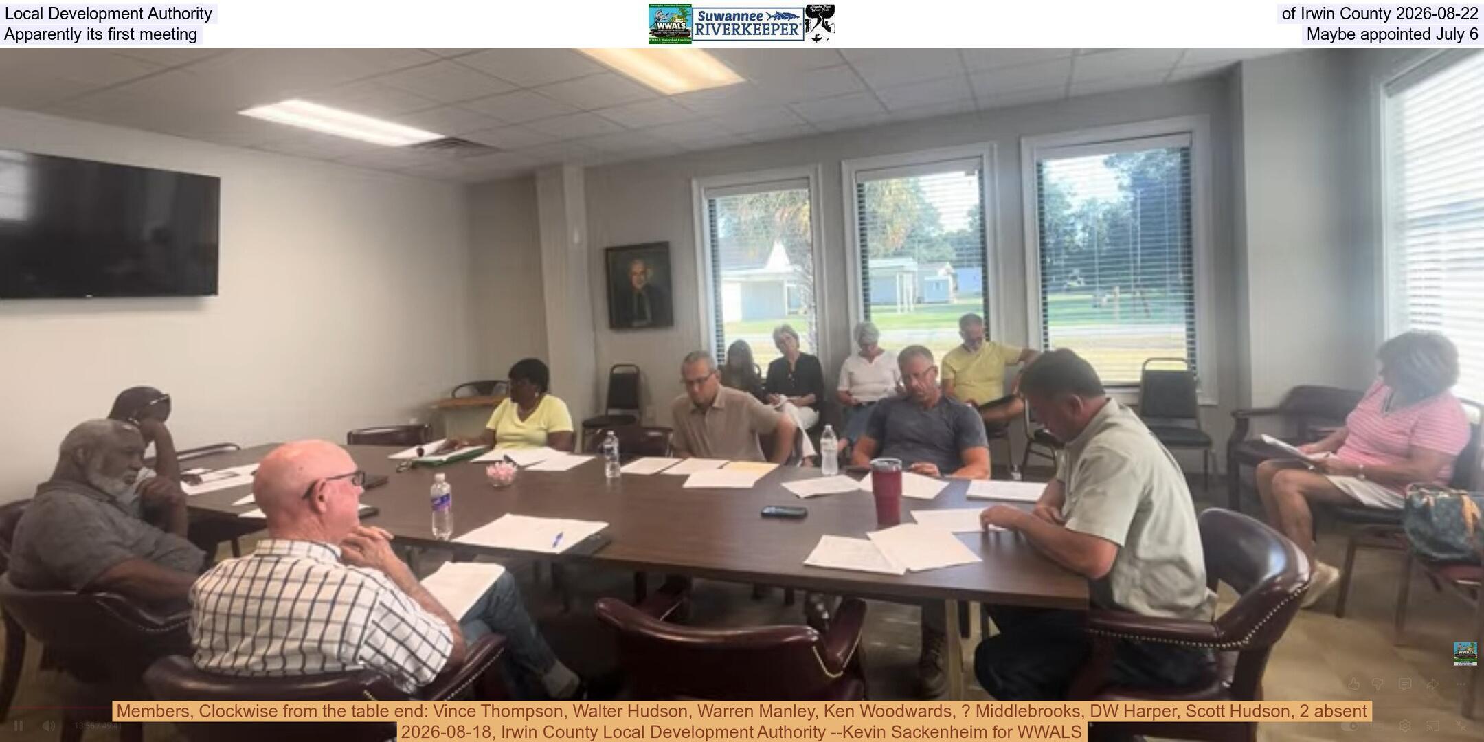 Local Development Authority of Irwin County 2026-08-22, Apparently its first meeting, Maybe appointed July 6
