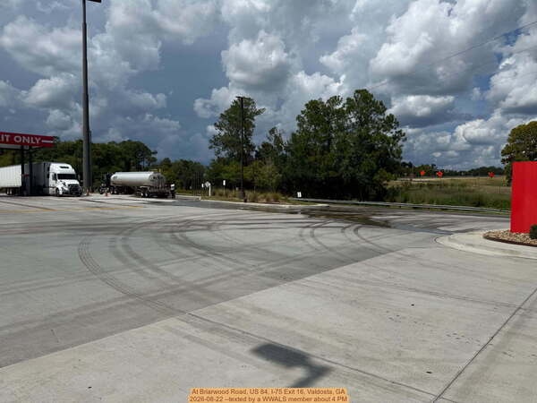 At Briarwood Road, US 84, I-75 Exit 16, Valdosta, GA, 2026-08-22 --texted by a WWALS member about 4 PM