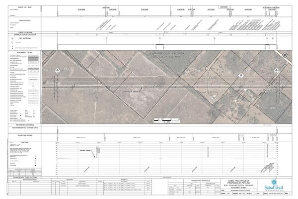 [Map: M 288 P between 144th and 142nd Terrace, 2016-03-14 --Sabal Trail Transmission]