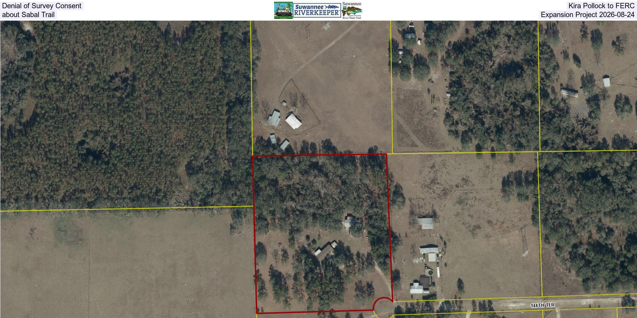 Denial of Survey Consent, Kira Pollock to FERC, about Sabal Trail Expansion Project 2026-08-24