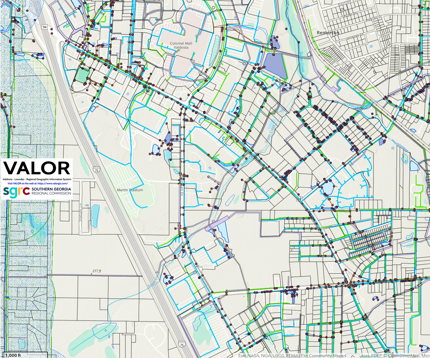 Map: Sewer Lines 2026-08-28 --VALORGIS