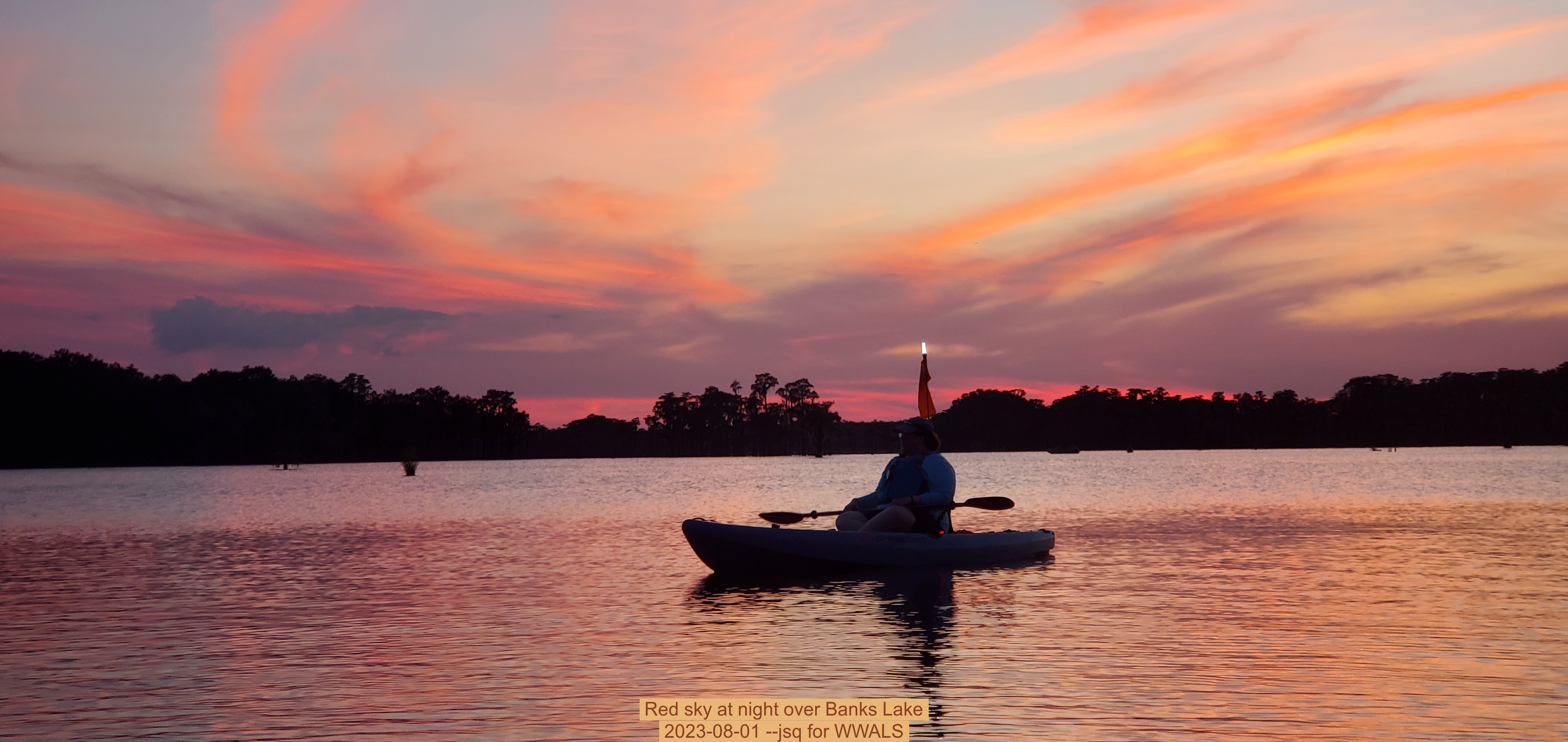 Red sky at night over Banks Lake, 2023-08-01 --jsq for WWALS