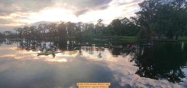 Boats in the sunset, Banks Lake, 2024-09-17 --jsq for WWALS