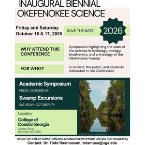 [Okefenokee Science Conference, October 16 & 17 2026, Brunswick, GA]