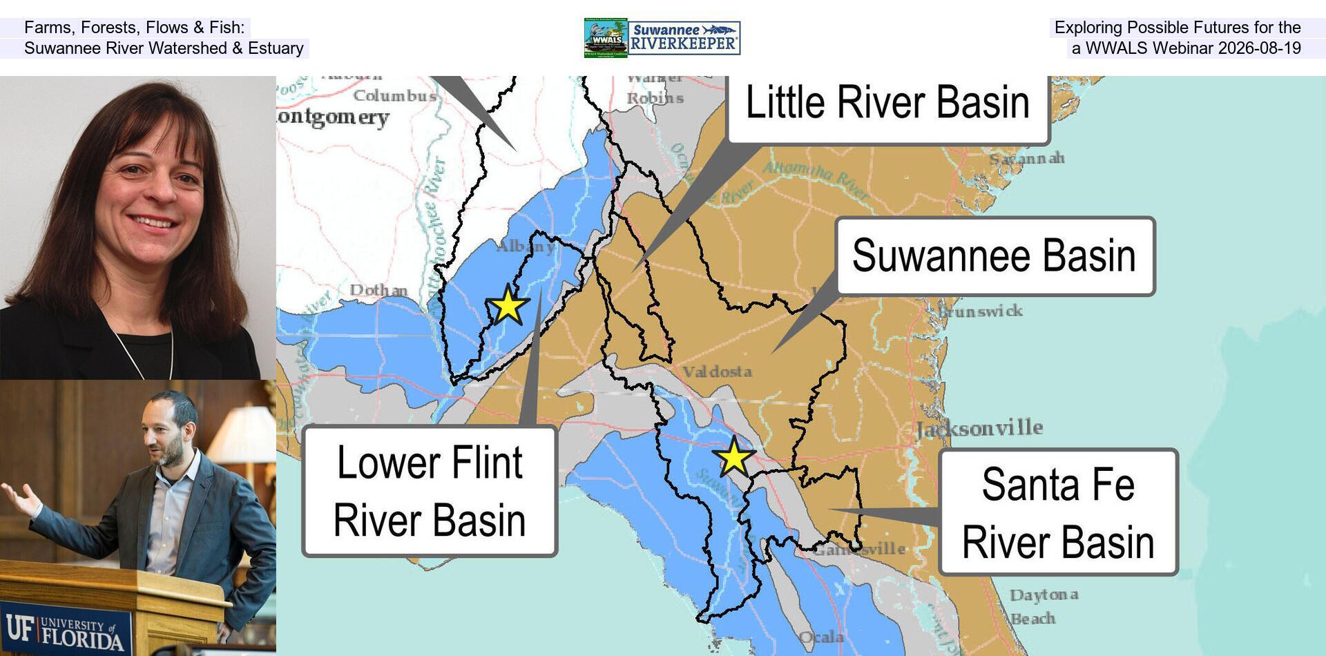 [Farms, Forests, Flows & Fish: Exploring Possible Futures for the Suwannee River Watershed & Estuary, a WWALS Webinar 2026-08-19]