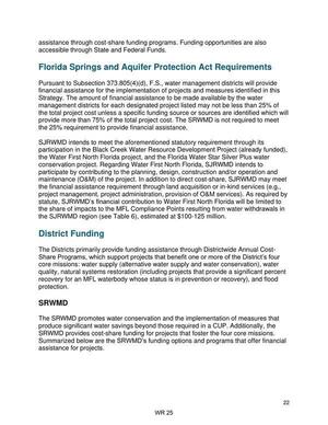 [Florida Springs and Aquifer Protection Act Requirements; District Funding; SRWMD]