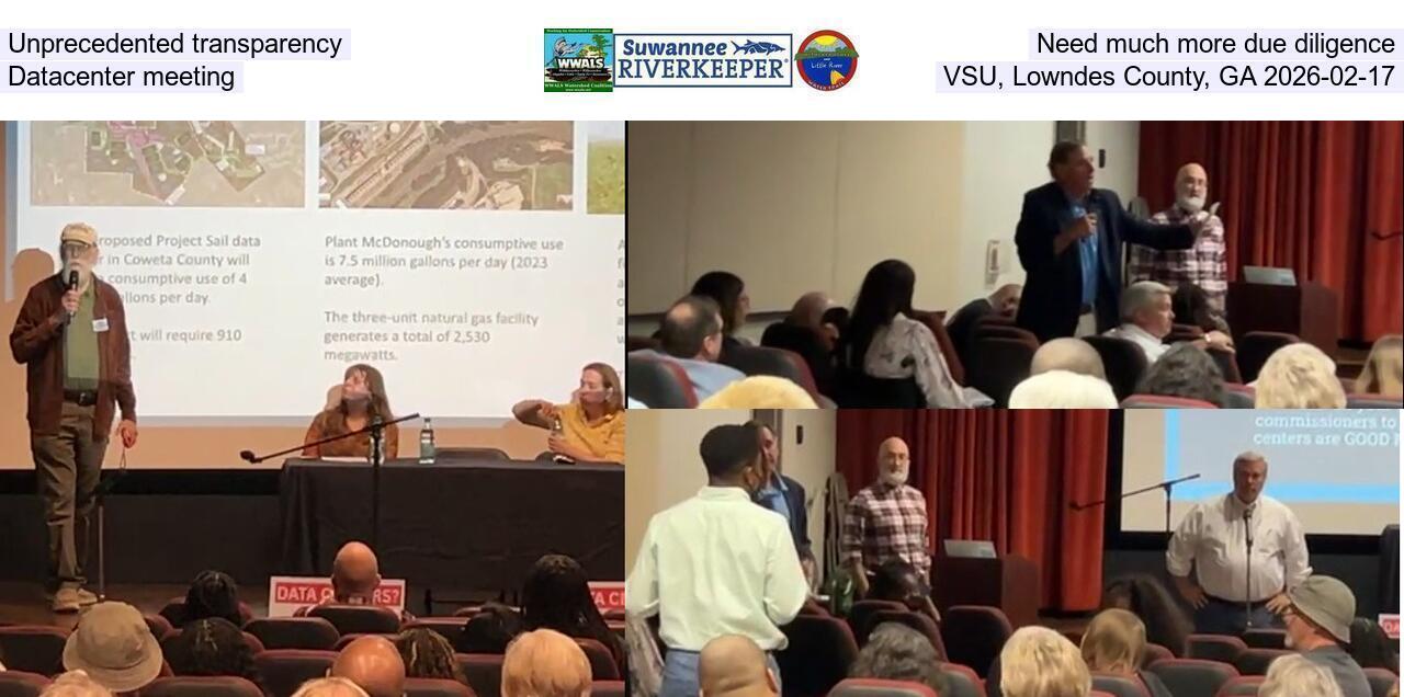 Unprecedented transparency, Need much more due diligience, Datacenter meeting, VSU, Lowndes County, GA 2026-02-17