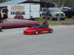 [Tiny red car again]