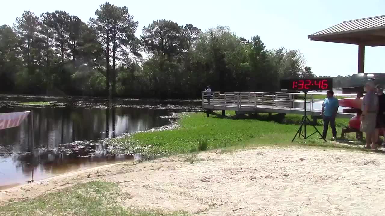 Movie: 1:33:06 Bib 50, Natasha and Max Barzallo, First Tandem Kayak, Mixed & 1:33:24 Bib 49, Abigail and Matias Barzallo, Hahira, Lowndes County, GA (15M)