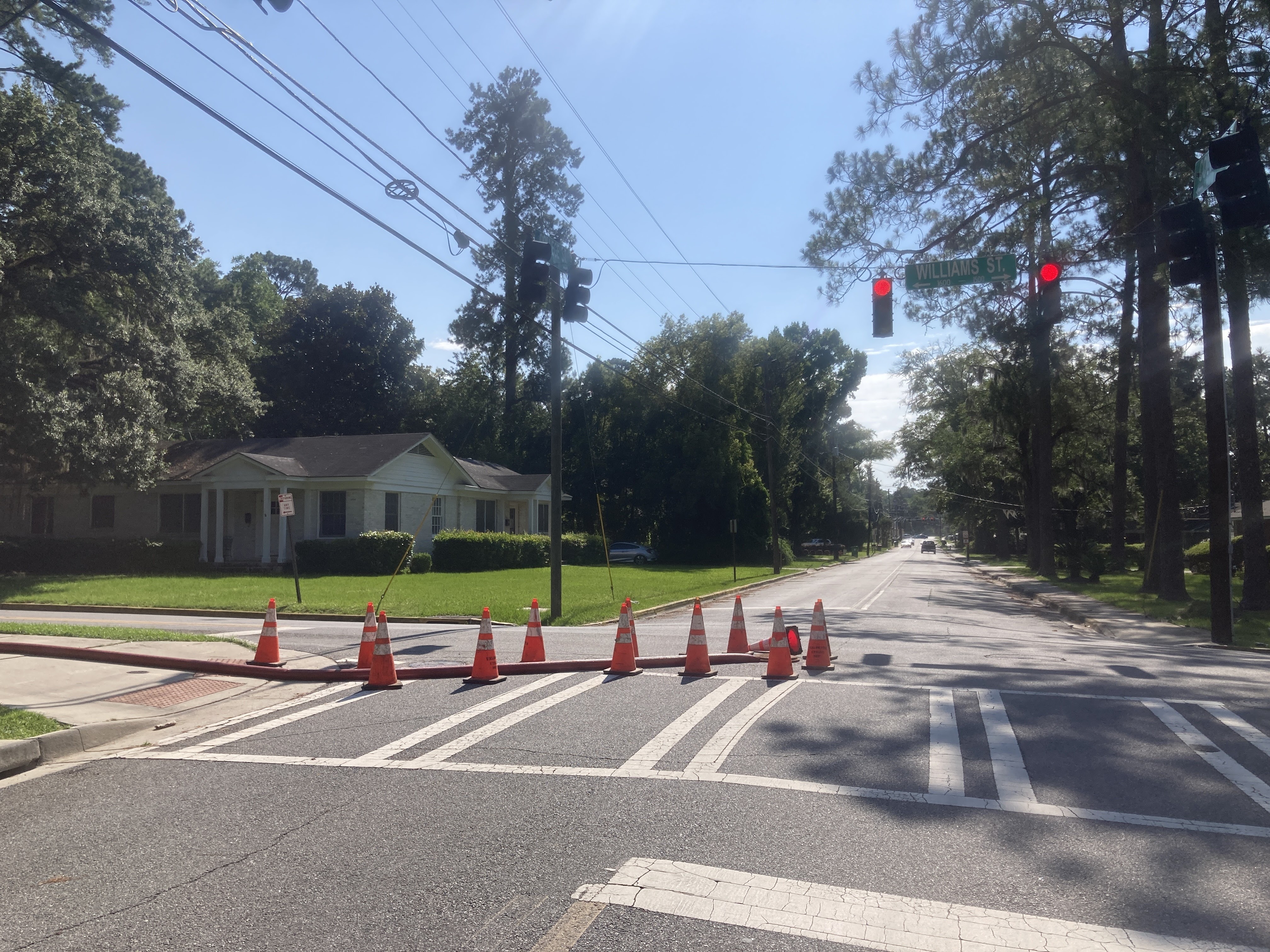 Pipe from center of Williams and College Streets, 1601 Williams Street, 30.850508, -83.284043