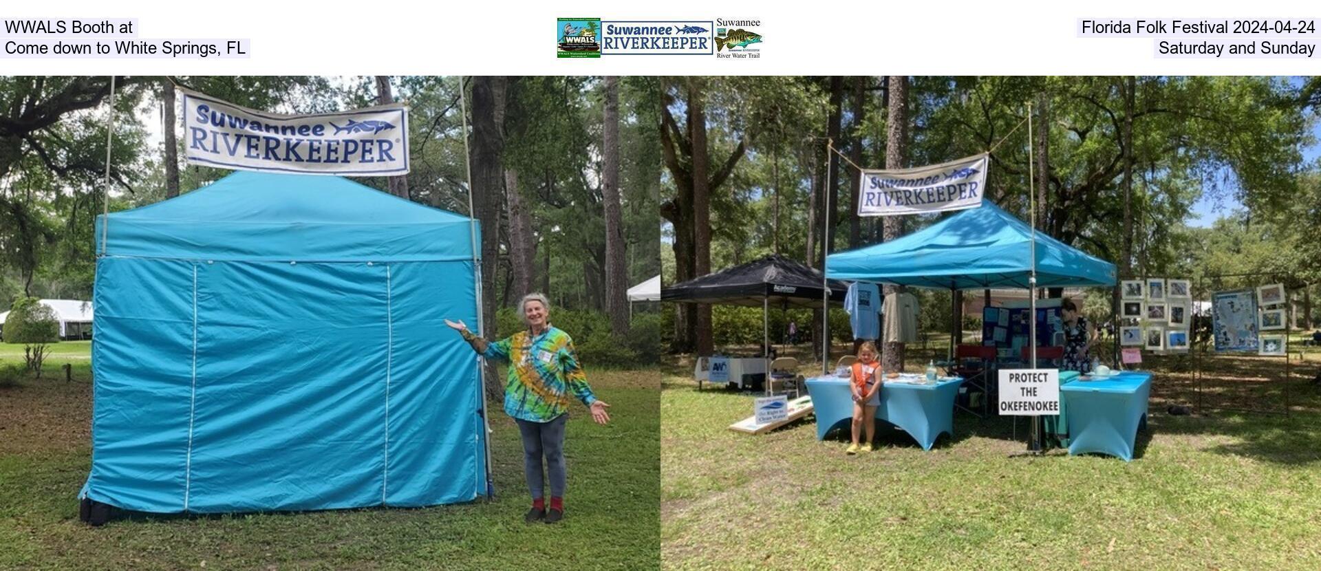 WWALS Booth at, Florida Folk Festival 2024-04-24, Come down to White Springs, FL, Saturday and Sunday