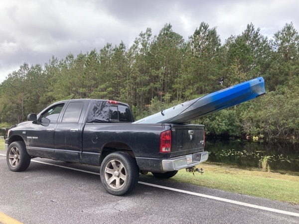 Boat on truck --Gretchen Quarterman, 2024:11:11 12:10:58, 30.8286972, -82.3608556