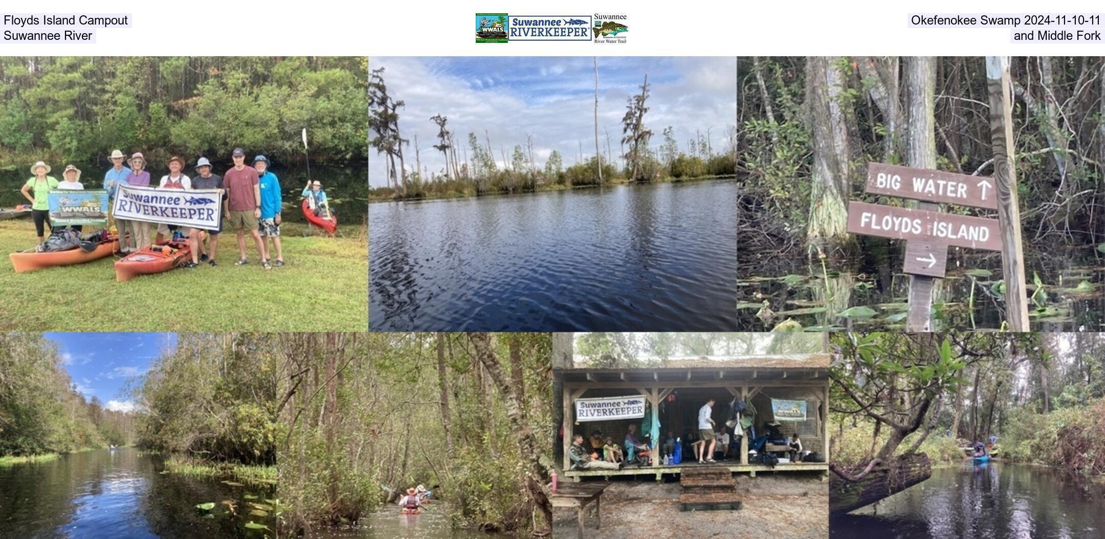 Floyds Island Campout, Okefenokee Swamp 2024-11-10-11, Suwannee River, and Middle Fork