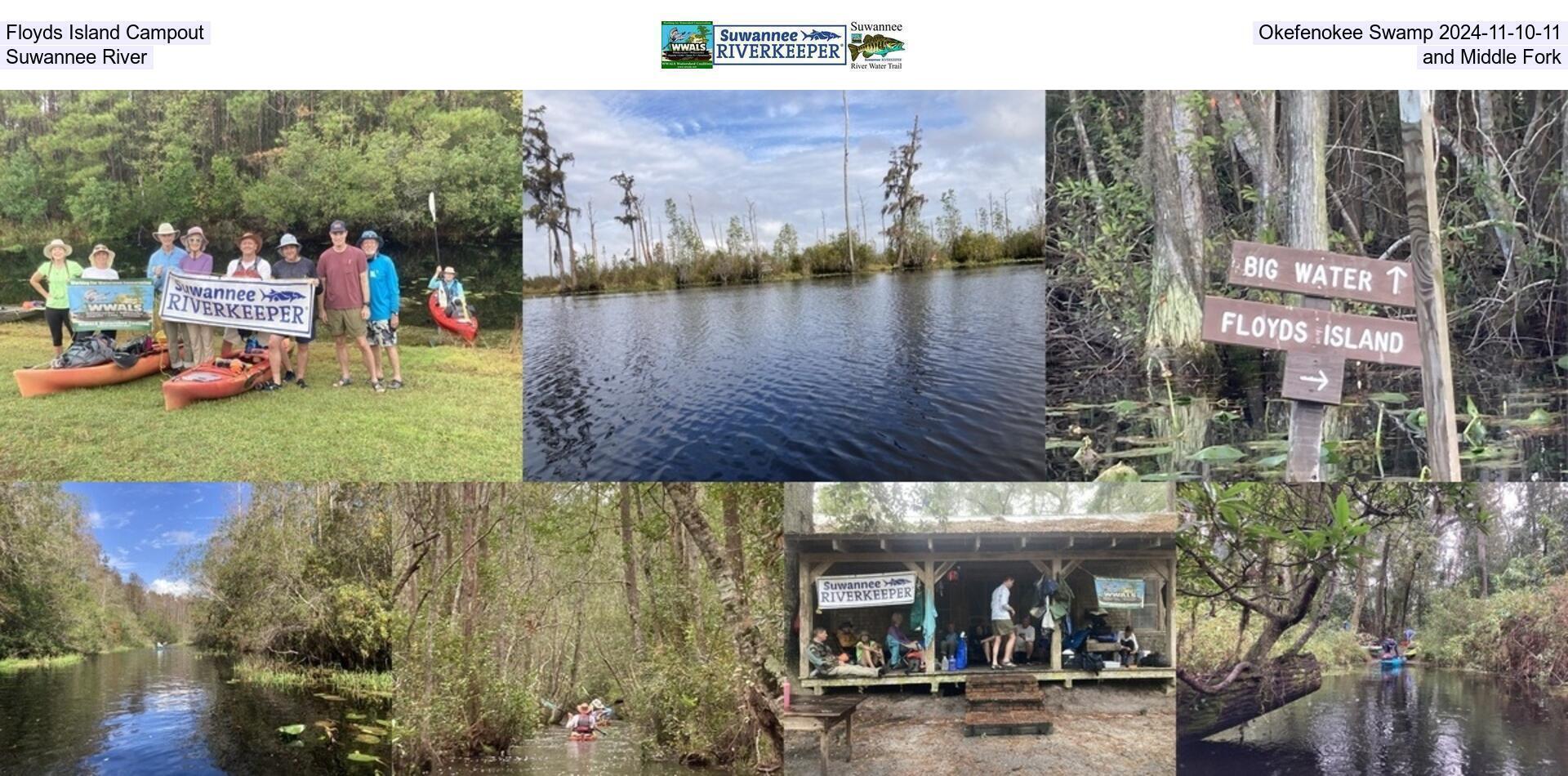 Floyds Island Campout, Okefenokee Swamp 2024-11-10-11, Suwannee River, and Middle Fork