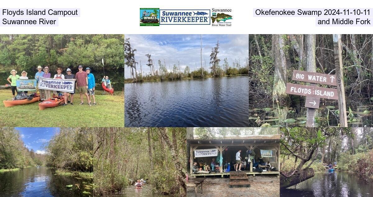 Floyds Island Campout, Okefenokee Swamp 2024-11-10-11, Suwannee River, and Middle Fork