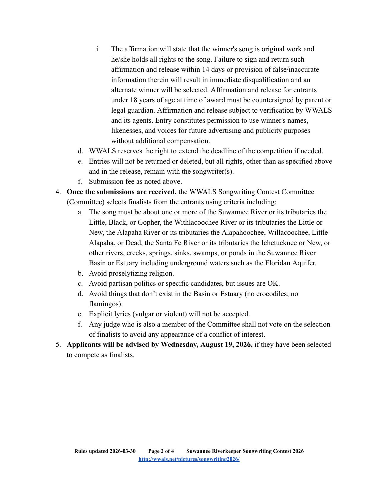 Applicants will be advised by