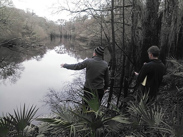 600x450 Withlacoochee River slough 30.904201, -83.311574, in Sinkholes near the Withlacoochee River, by John S. Quarterman, for WWALS.net, 18 February 2015