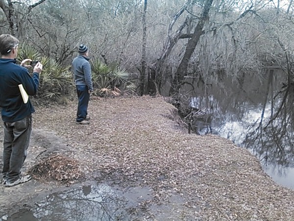 600x450 Cherry Creek Sink full of water 30.902192, -83.312247, in Sinkholes near the Withlacoochee River, by John S. Quarterman, for WWALS.net, 18 February 2015