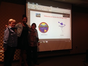 Ann Reid and Eboni Patterson, Logo Second and First Prize, with Julie Bowland