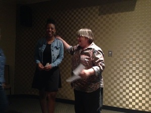 Eboni Patterson presented Logo First Prize by Julie Bowland