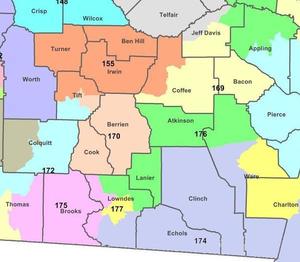 WWALS counties and districts for Georgia House of Representatives