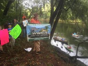 Protesting the pipeline at the Suwannee River crossing...so nice to see lots of kids!