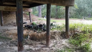 Tires under the bridge, 09:28:15,, Georgia Adopt-A-Stream Cleanup 30.6751600, -83.3942300