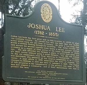 Joshua Lee built the first grist mill...., Entrance