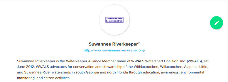 Suwannee Riverkeeper group, Water Reporter