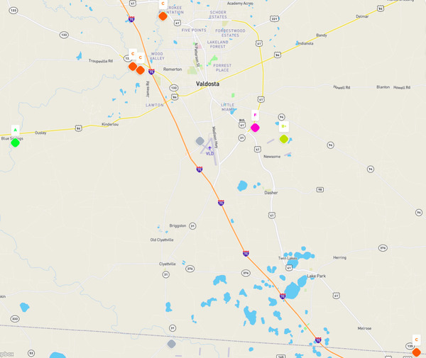 Map of Stations, Stations